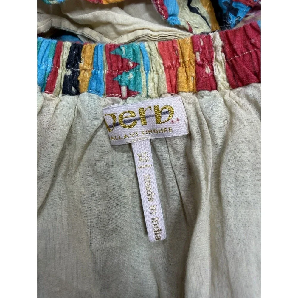 Anthropologie Verb Wrap Maxi Skirt Blue Ruffled Eyelet Preppy Retro Boho Size XS